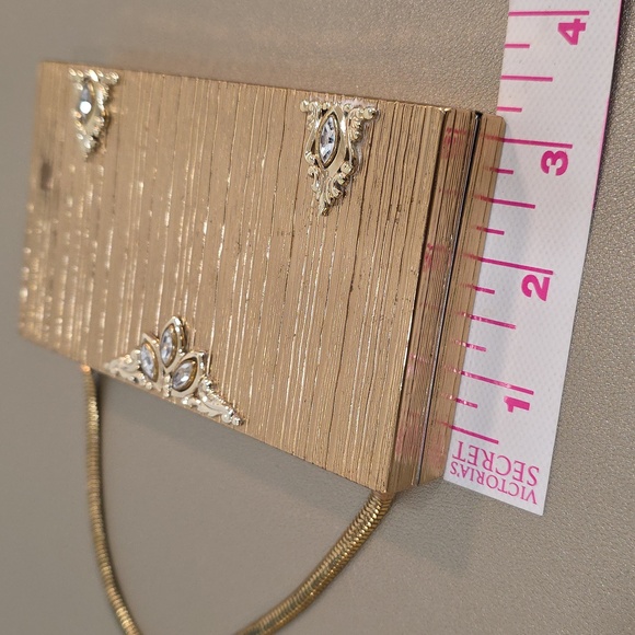 Vintage Evans Marquise Rhinestone Gold Art Deco Minaudiere Cigarette Case Compac - Picture 10 of 15